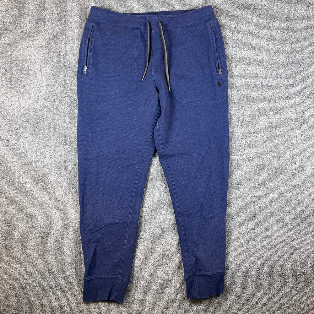 Polo Ralph Lauren Joggers Mens L Blue Cotton Performance Pony Stretch Sweatpants